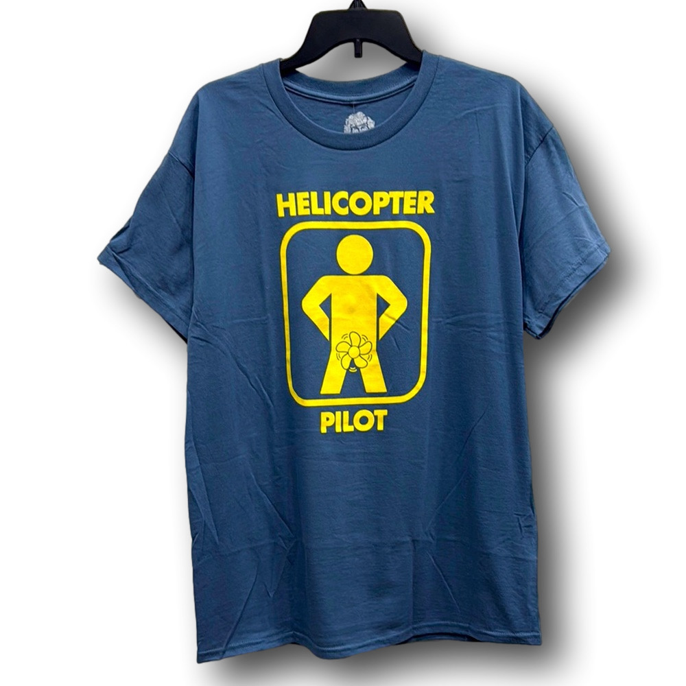 Funny Helicopter Pilot Graphic T-Shirt - Size Large - NWT
